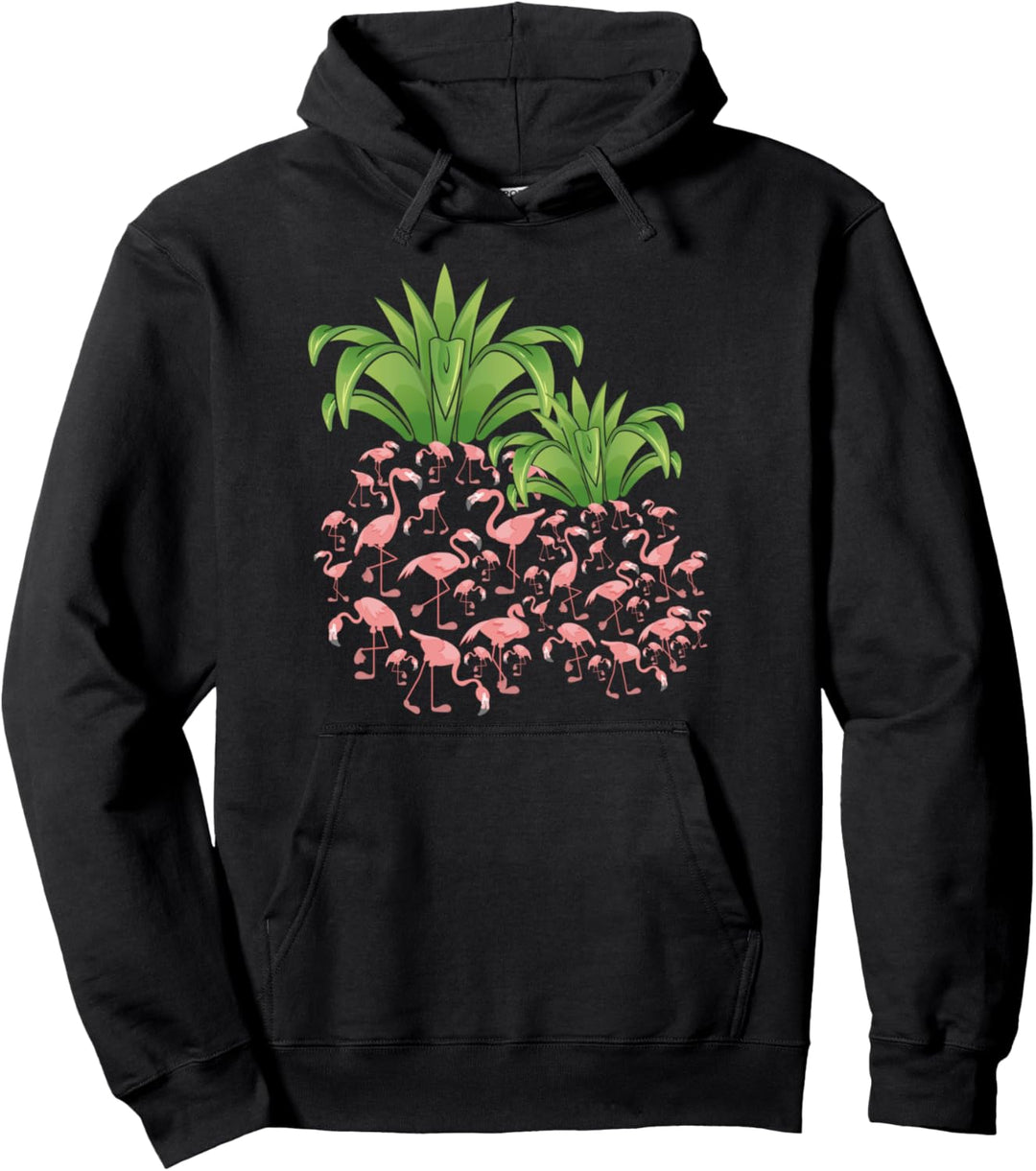 Tropischer Zoo Vogel Sommerurlaub Exotische Ananas Flamingo Pullover Hoodie