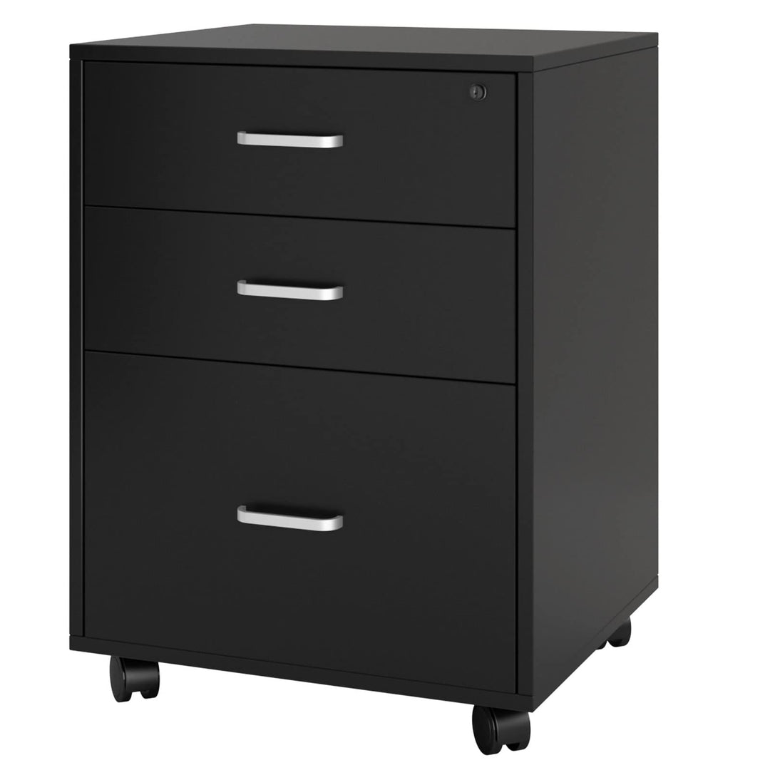 sogesfurniture Rollcontainer, Aktenschrank, Büroschrank, Aufbewahrungsschrank auf Rollen, abschliess