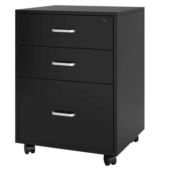 sogesfurniture Rollcontainer, Aktenschrank, Büroschrank, Aufbewahrungsschrank auf Rollen, abschliess