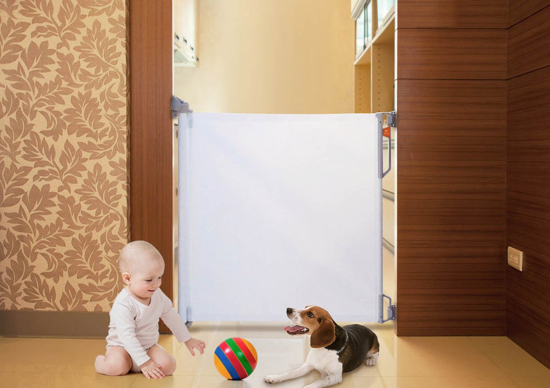 Gaterol Active Lite Blau – Ausziehbares Treppenschutzgitter und Türschutzgitter Rollo bis 140 cm Bla