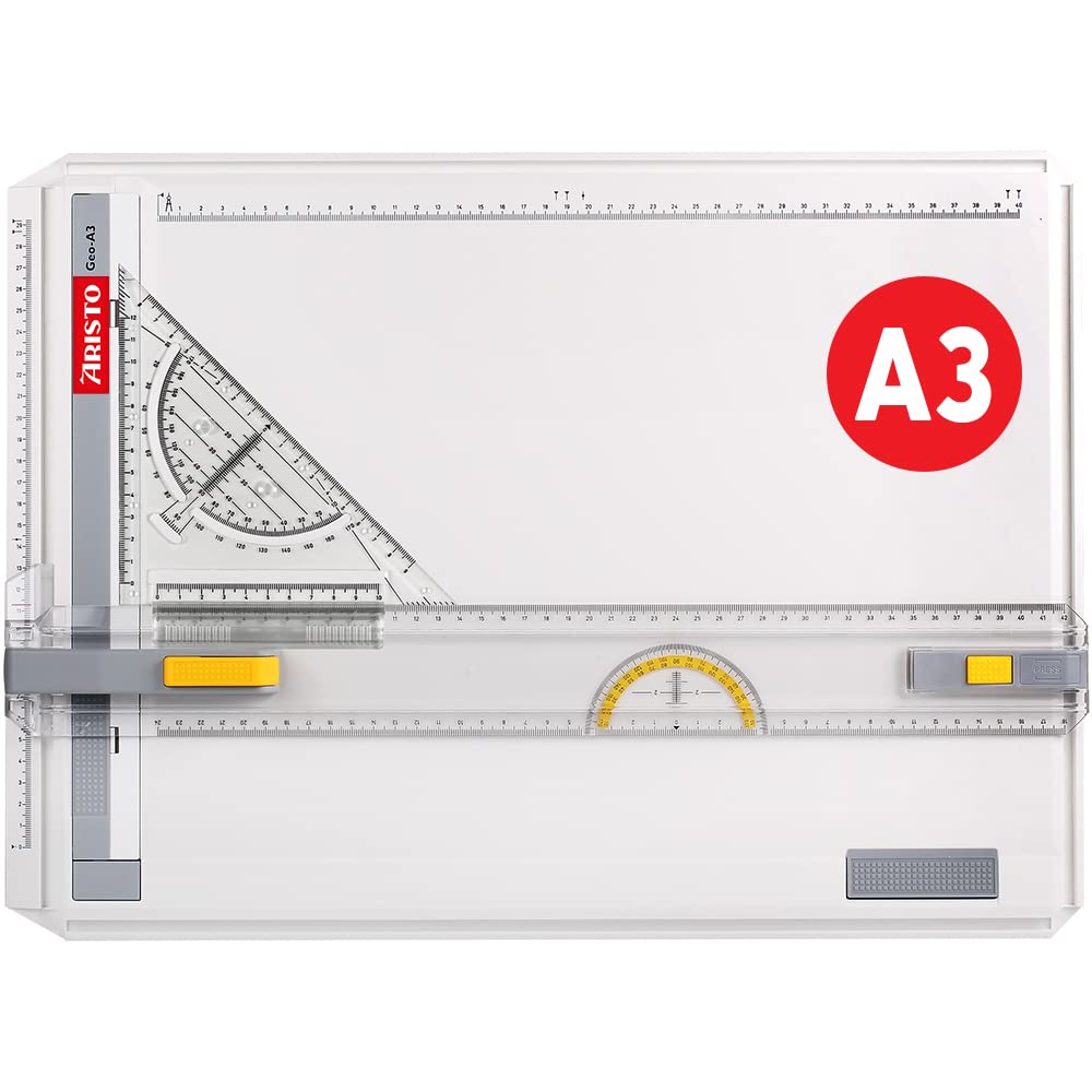 Aristo AR7033 Geo-Board Zeichenplatte (Format: A3, schlagfester Kunststoff, inkl. Schnellzeichendrei