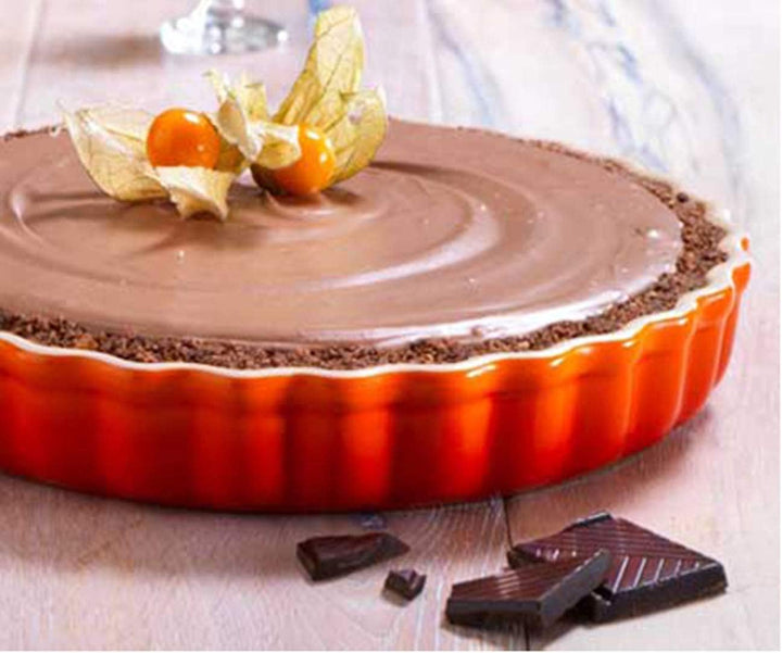 LE CREUSET Stoneware Fluted Flan Dish, 24 cm - Volcanic 24 cm Ofenrot, 24 cm Ofenrot