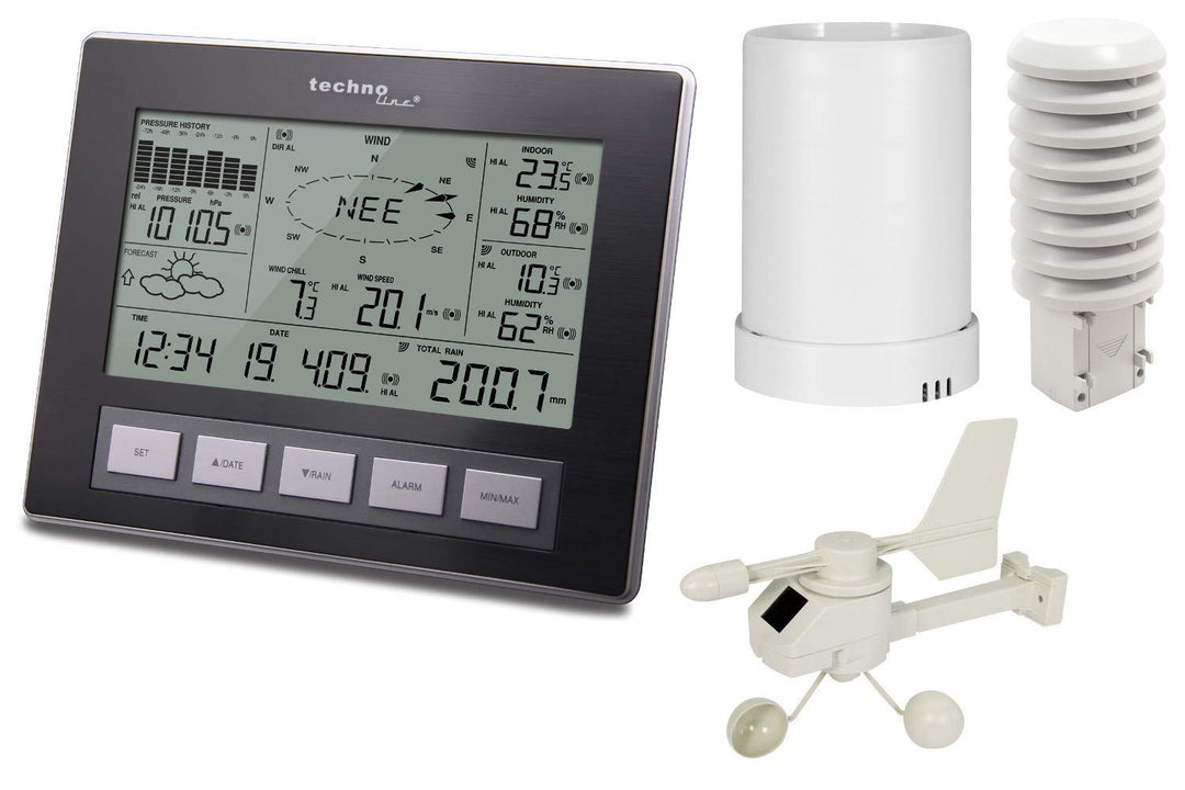 Technoline WS 2816, Wetterstation mit allen relevanten Daten zum aktuellem Wetter, mit nützlichen Zu