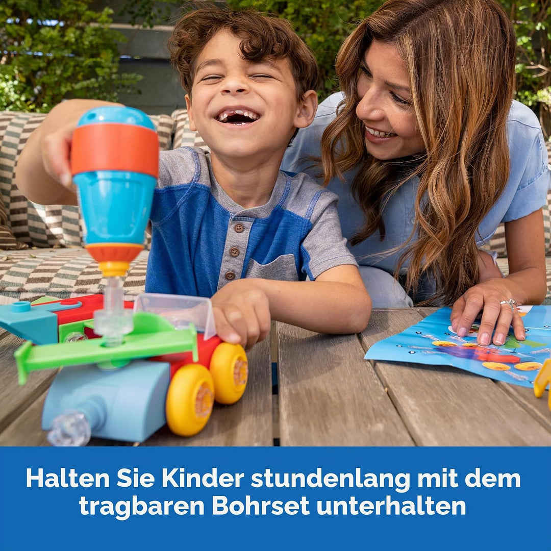 Learning Resources Design & Drill Baueimer, Mint-Spielzeug, 41-teilig, mit elektrischem Spielzeugboh