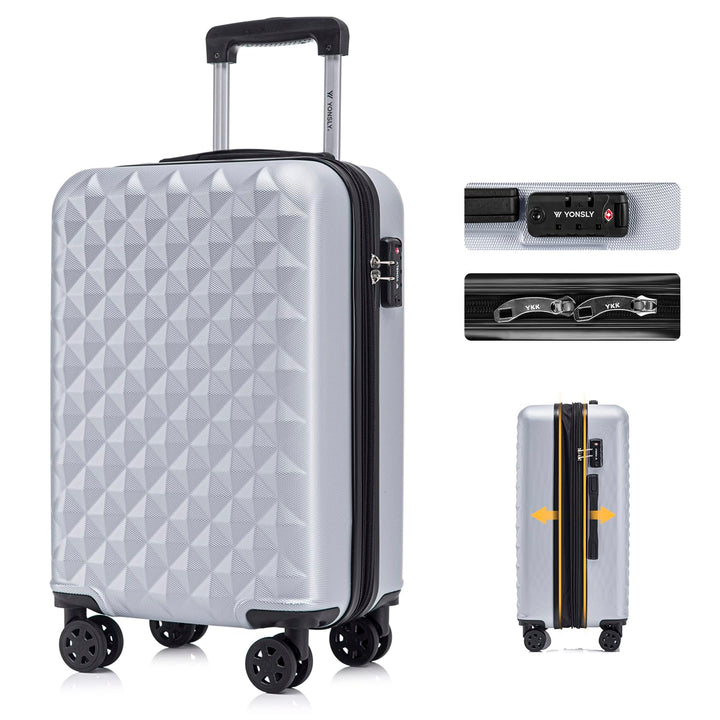Reisekoffer Suitcase, Erweiterbarer Hartschalenkoffer Trolley mit TSA-Schloss und hochwertigem YKK-R