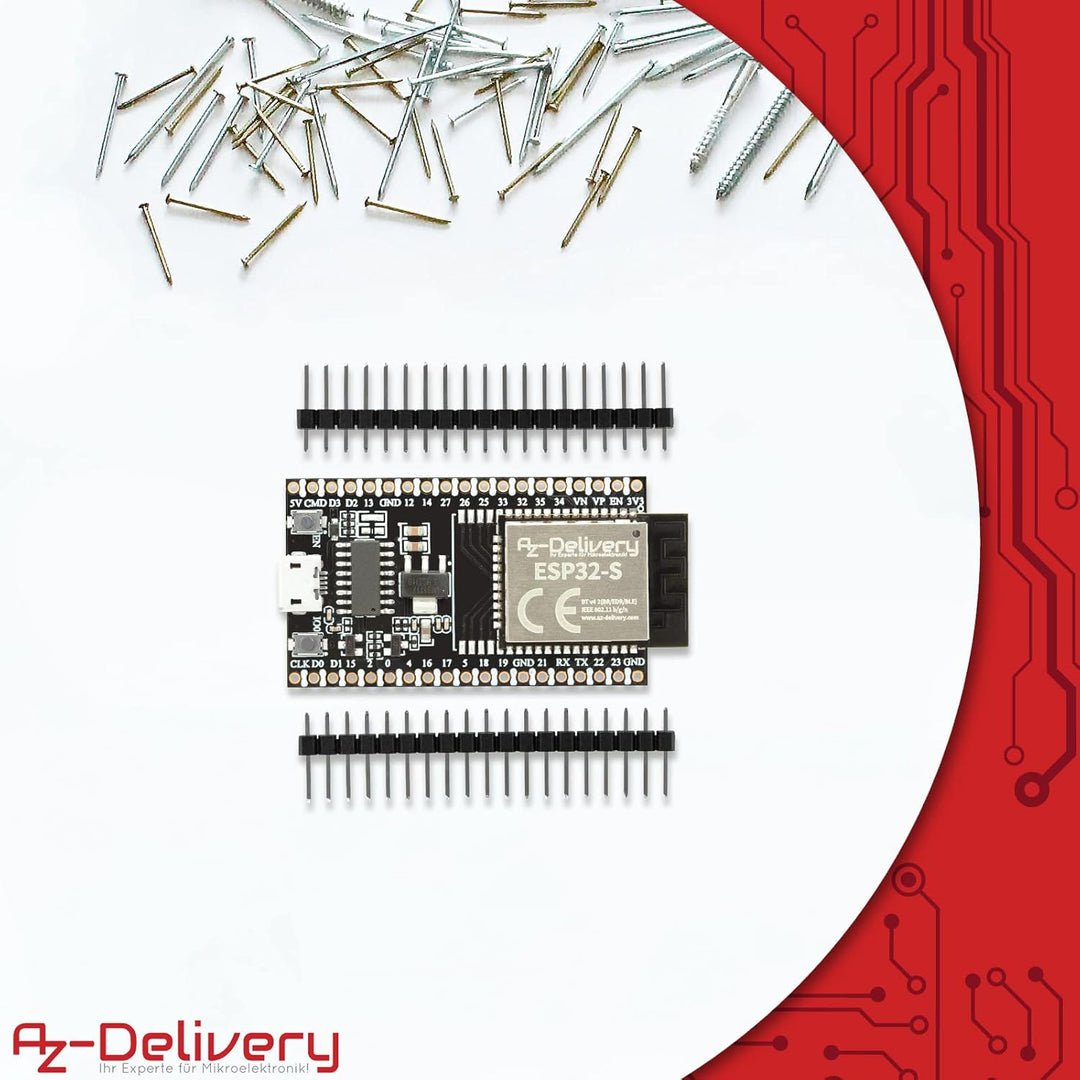 AZDelivery 5 x ESP32S Dev Kit C V4 NodeMCU WLAN/WiFi Development Board unverlötet kompatibel mit Ard