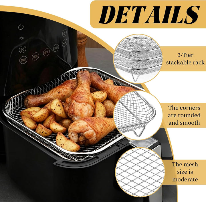 Gitter für Heissluftfritteuse 8 Stück Körbe für Airfryer