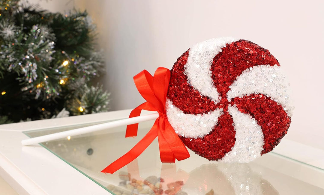 Christmas Concepts® Packung mit 2 36 cm riesigen glitzernden Pailletten-Lollipop Weihnachtsdekoratio