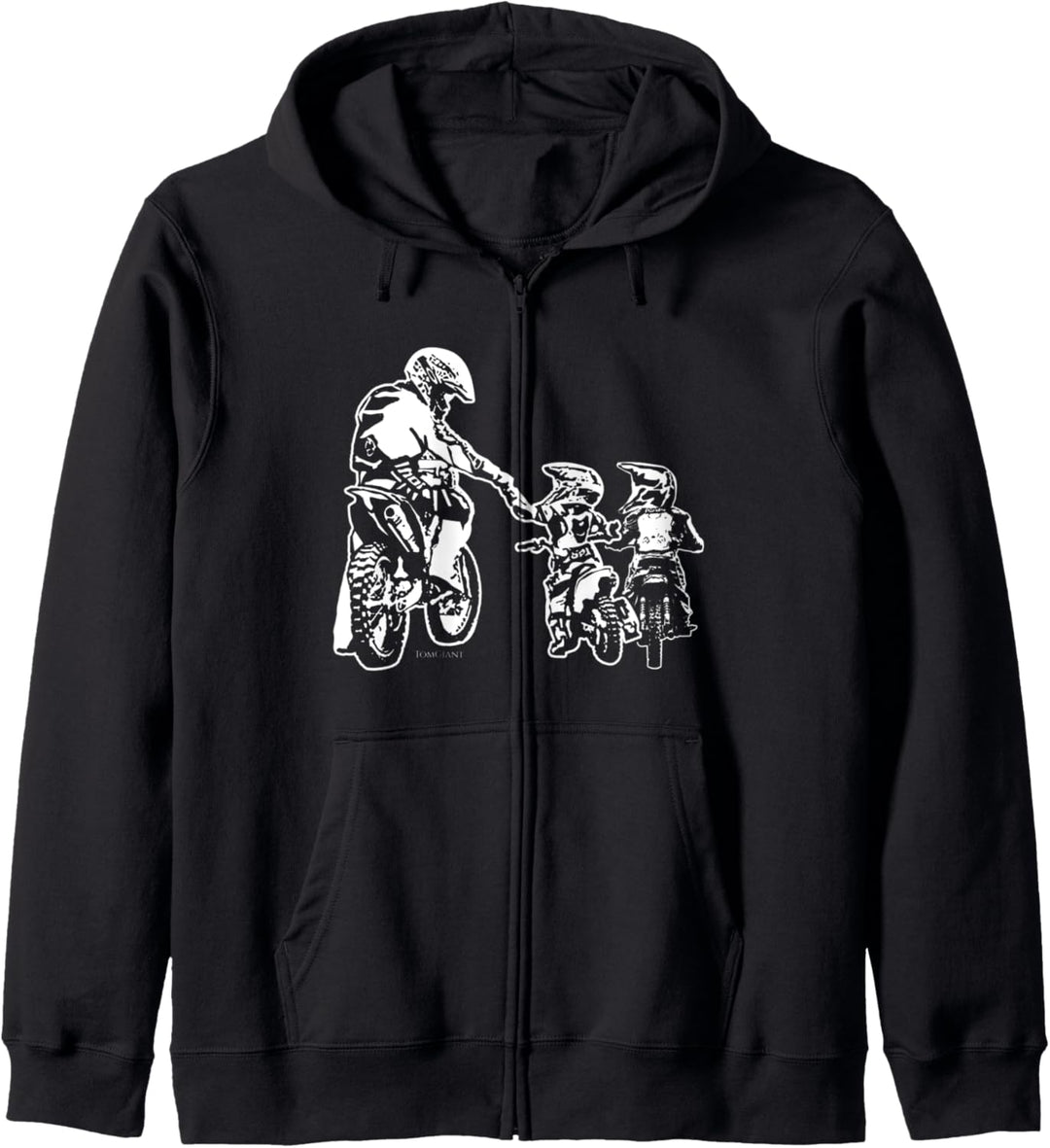 Dirt Bike Motorrad Motocross Vater Biker Sohn Söhne Papa Kapuzenjacke