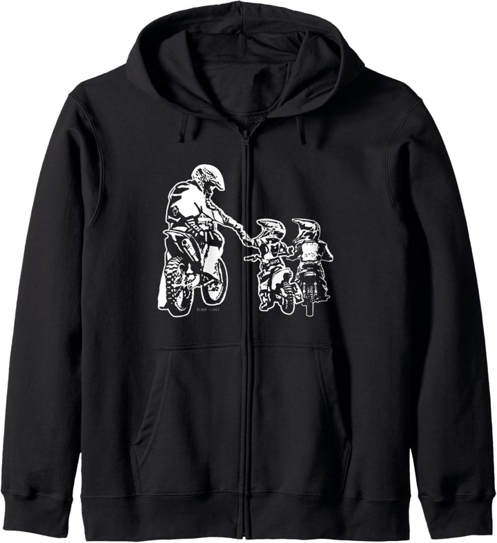 Dirt Bike Motorrad Motocross Vater Biker Sohn Söhne Papa Kapuzenjacke