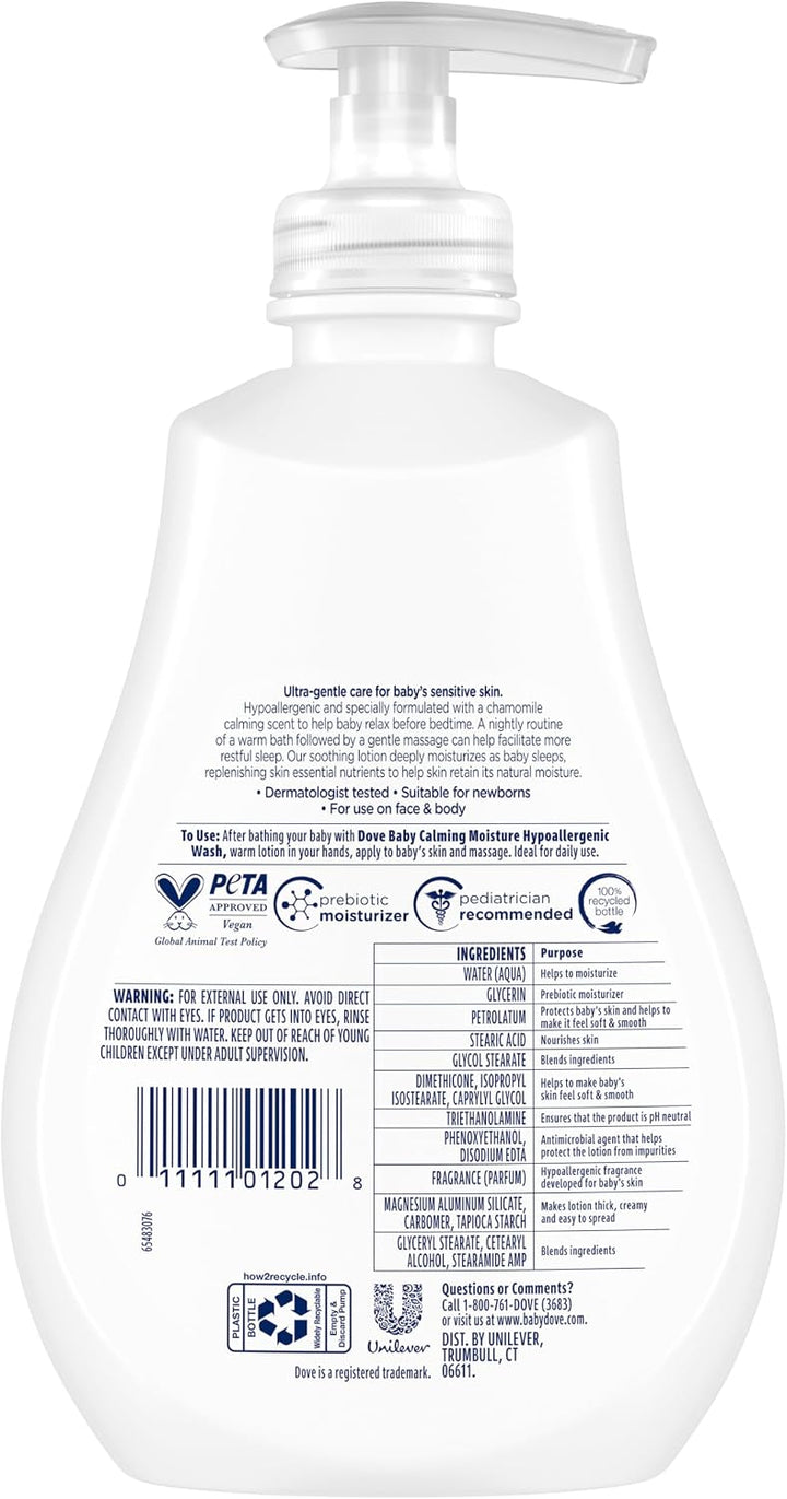 Baby Dove Sensitive Skin Care Baby Lotion für eine beruhigende Duftlotion, beruhigende Feuchtigkeit,