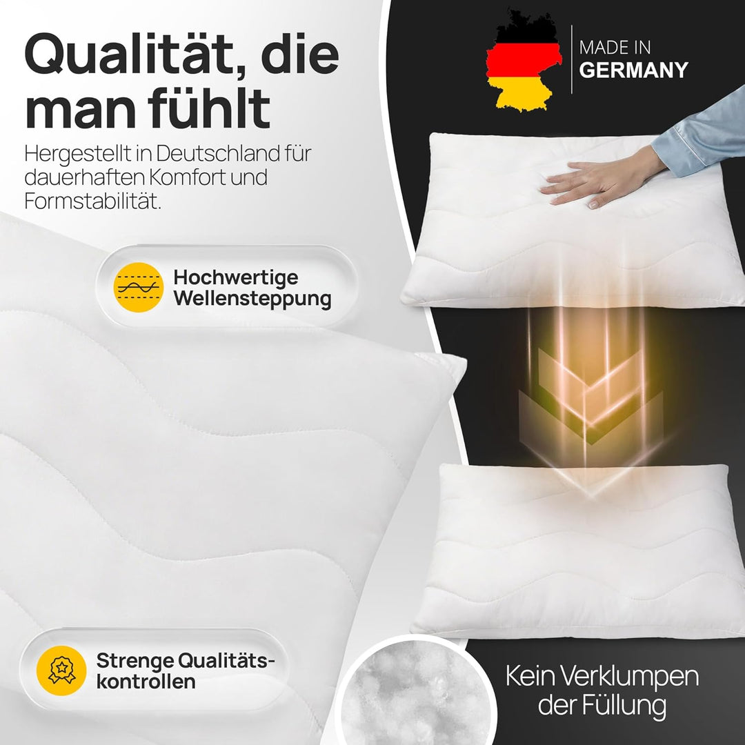 LILENO HOME Kopfkissen 30x40 cm [6er Set] als Kissen-Füllung - Bett oder Deko Kissen mit Reissversch