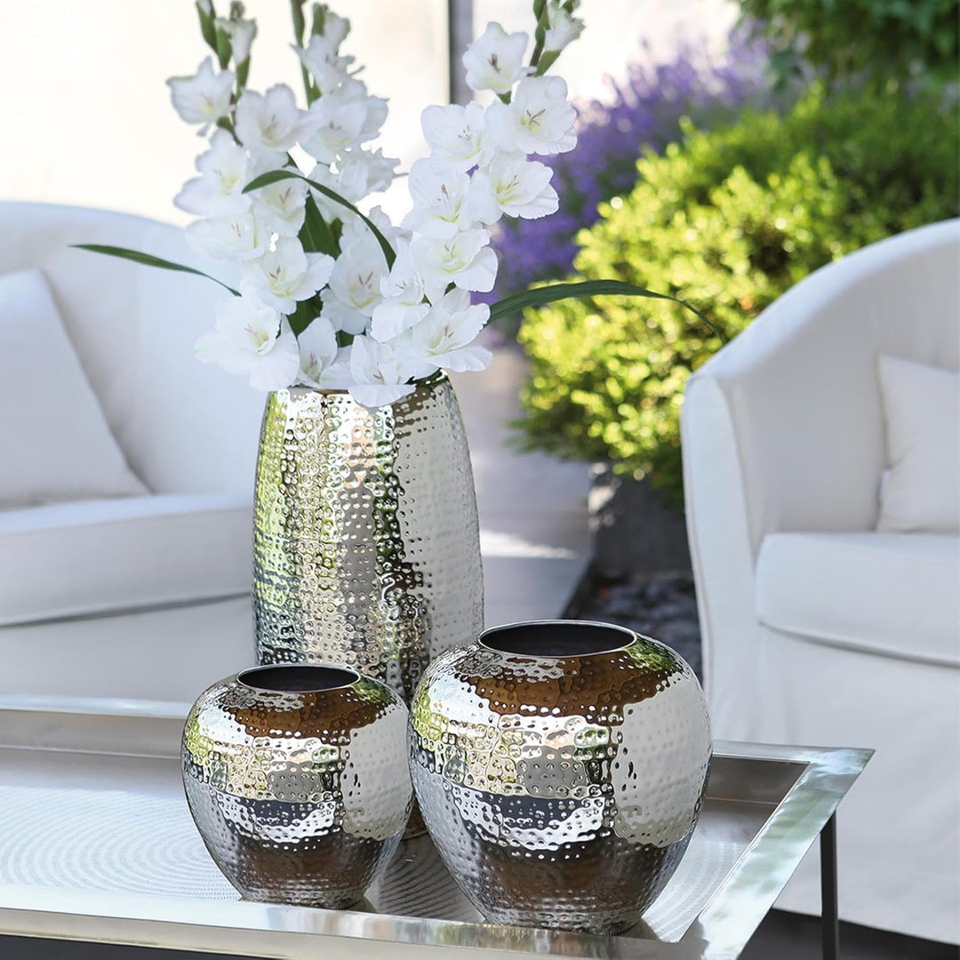 Fink 157014 LOSONE Vase, Edelstahl 25cm Silberfarben / Vernickelt, 25cm Silberfarben / Vernickelt