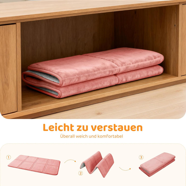 BYBYME 3cm Dicke Faltbare Krabbelmatte Baby, 80x150cm Spielmatte mit Rutschfester Unterseite, Weiche