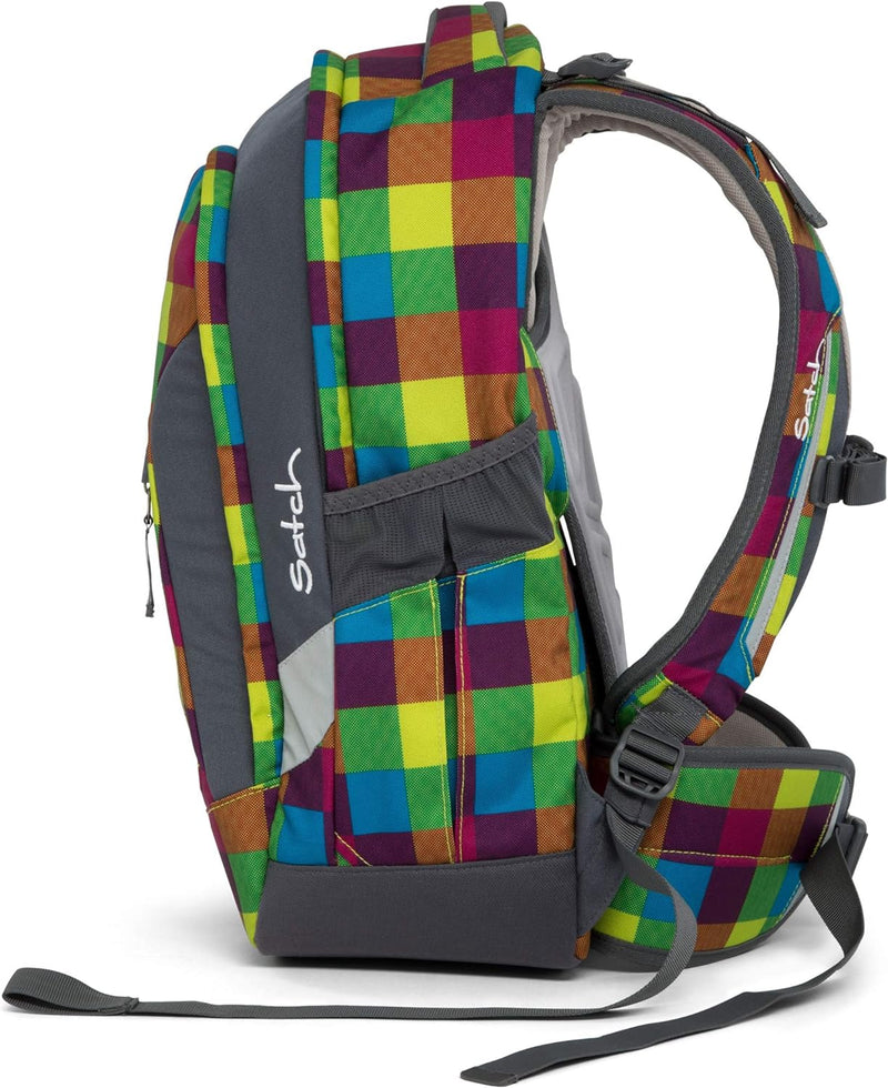 SATCH Beach Leach 2.0 Kinder-Rucksack, 45 cm, Karo Bunt Gepixelt, SAT-SLE-001-901