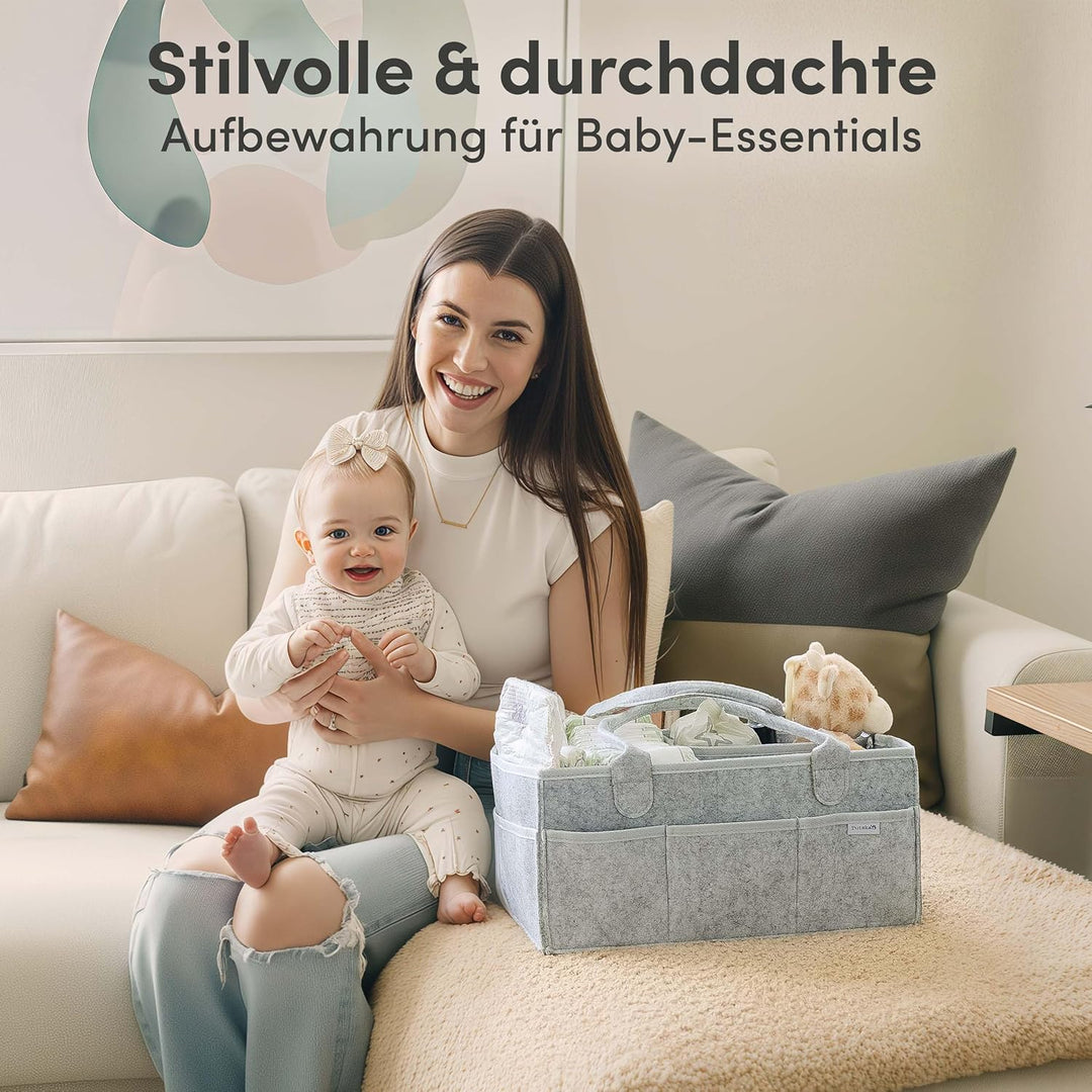 PUTSKA Baby Diaper Caddy Organizer Nursery Basket - A Baby basket gift registry for baby shower list