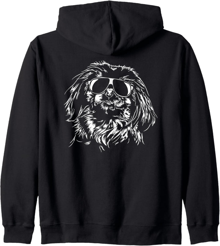 Lustiger Pekingese cool Sonnenbrille Hund Hunde Kapuzenjacke