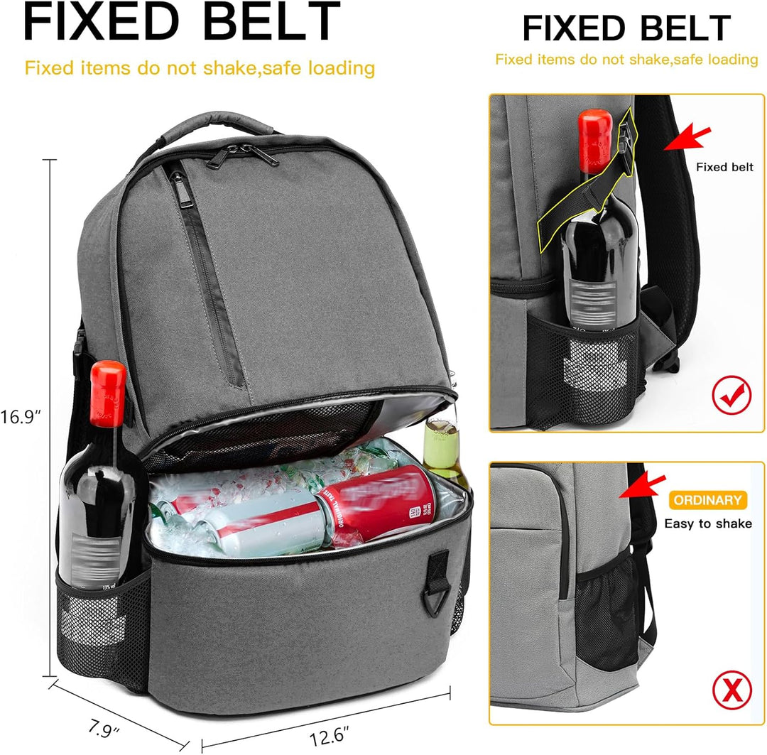 Kühlrucksack 28L Isolierter Kühltasche Picknickrucksack Doppelte Schicht Klein Thermo Rucksack für C