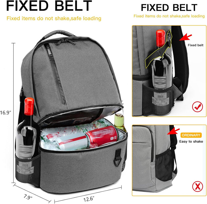 Kühlrucksack 28L Isolierter Kühltasche Picknickrucksack Doppelte Schicht Klein Thermo Rucksack für C