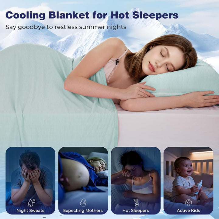Luxear Selbstkühlende Decke, Arc-Chill Q-Max 0,5 Kühldecke, 2 in 1 Doppelseitige Dünne Sommerdecke B