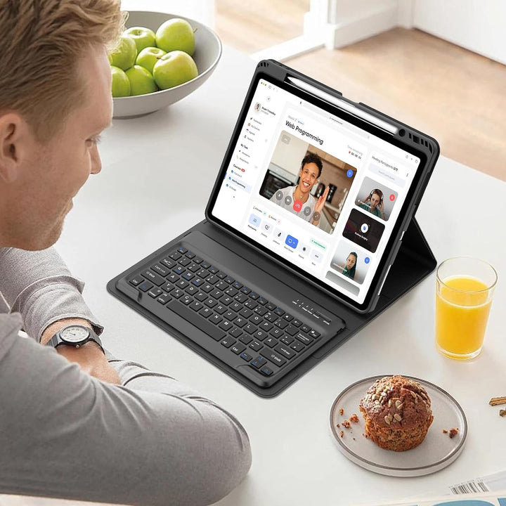Tastatur Hülle für iPad Air 13 (M3) 2025/iPad Air 13 (M2) 2024, iPad Pro 12.9 6./5./4./3. Gen, 7 Far