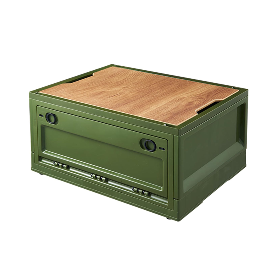 RMAN Aufbewahrungsbox mit Deckel 35L Campingbox für Auto Kofferraum Organize Auto Faltbox mit 4 Roll