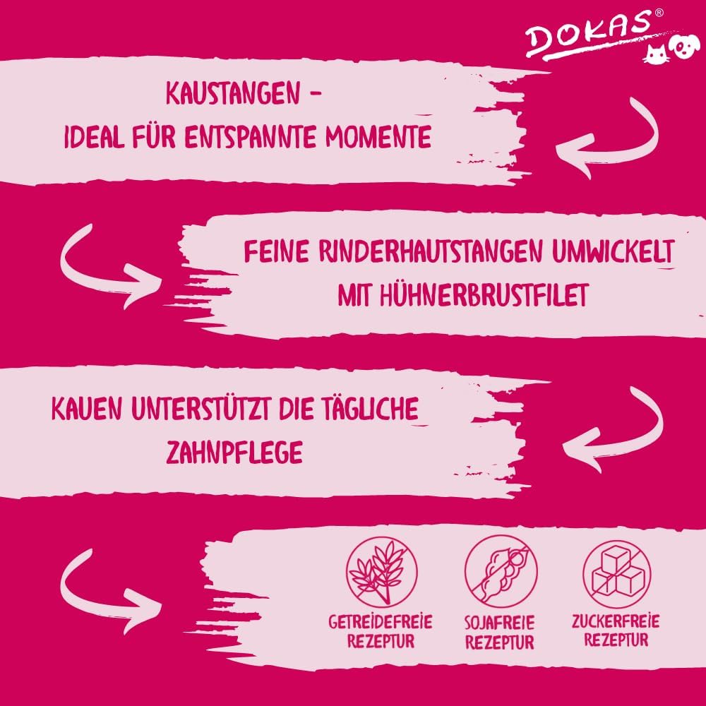DOKAS Kaustange – Getreidefreier Premium Kausnack für Hunde 9 x 200g | 200g ( 9er Pack ) Single, Sin