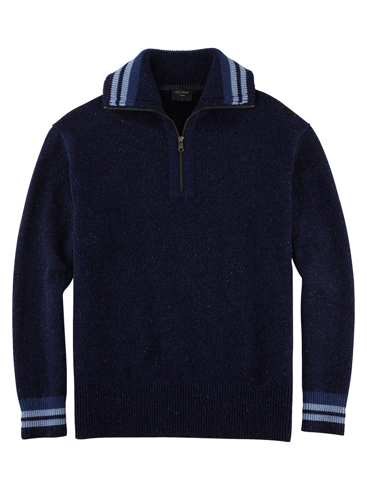 OLYMP Herren Strickpullover Casual Strick,Uni,Regular fit S Marine 18, S Marine 18
