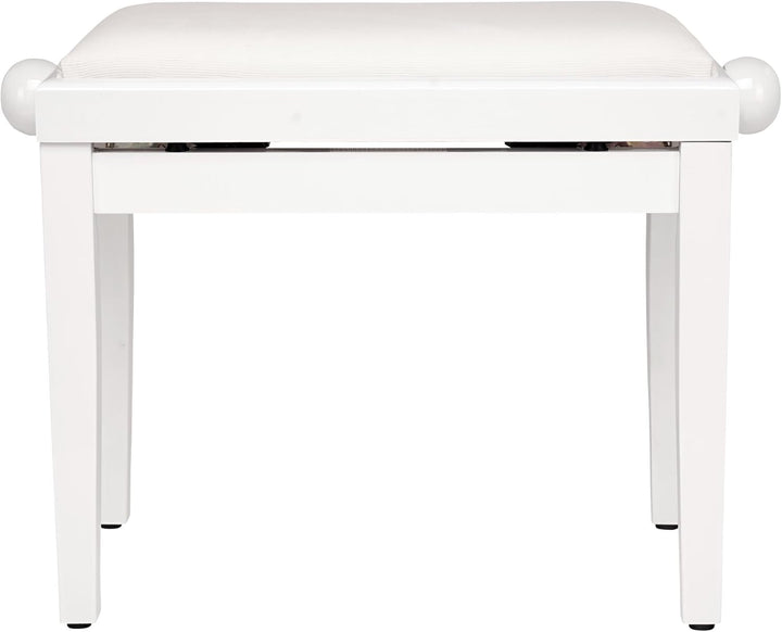 Classic Cantabile Pianobank Weiss-Hochglanz (Höhenverstellbar von 47-56cm, Spindelmechanik, Sitzfläc