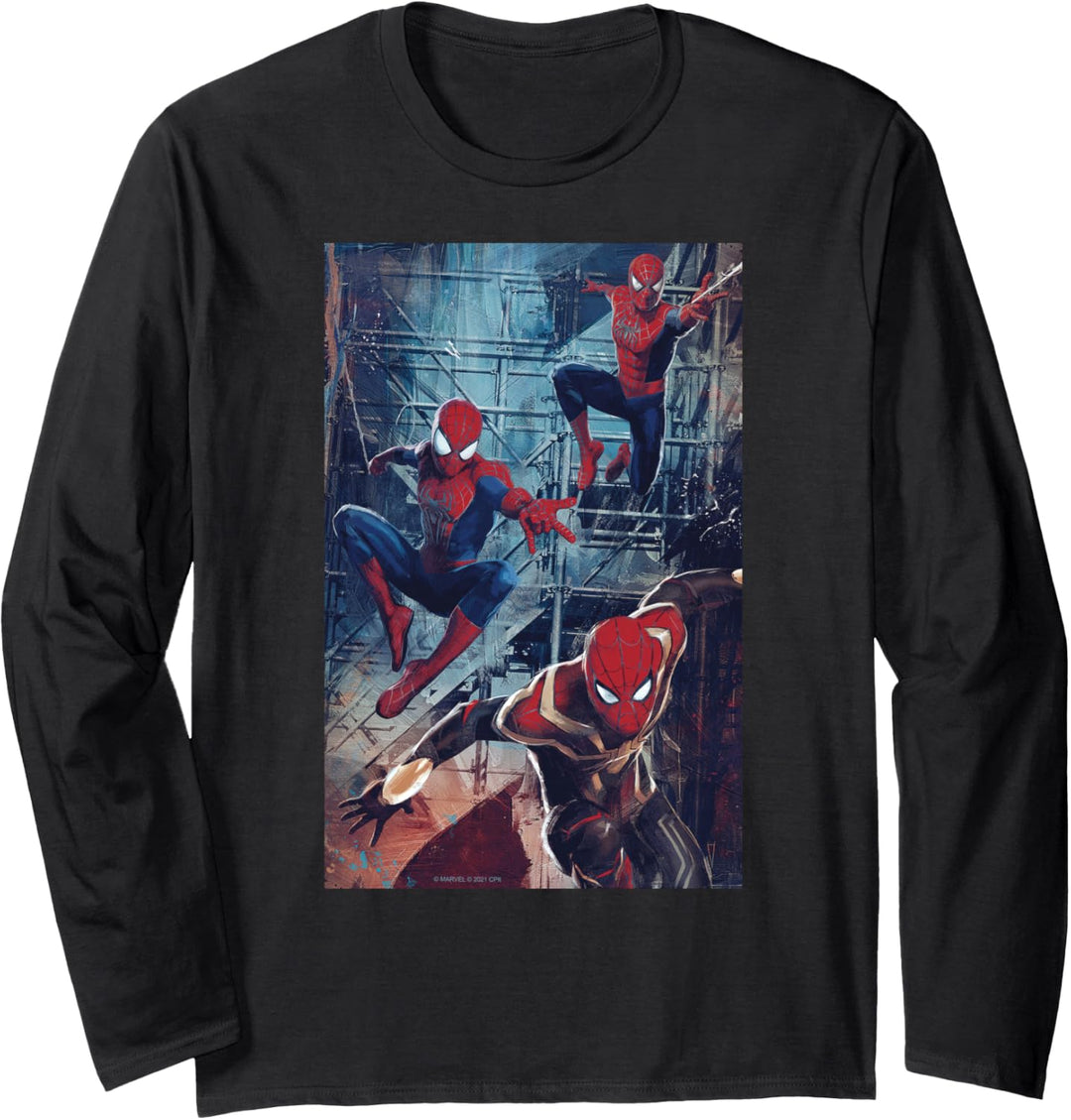 Marvel Spider-Man: No Way Home Spider-Men Jump Langarmshirt