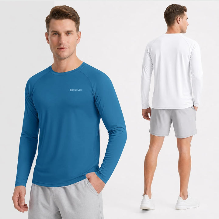 ZENGVEE 3er Pack Rashguard Herren, UPF 50+ UV Schutz Shirt Herren Schnelltrocknend Leicht Atmungsakt