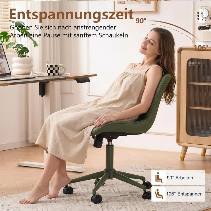 YOUTASTE Bürostuhl Ergonomischer im Fischschwanz-Design, Schreibtischstuhl Drehstuhl mit Rollen, Höh