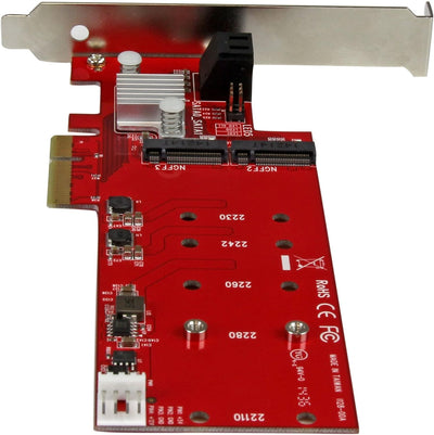 StarTech.com 2x M.2 NGFF SSD RAID Karte plus 2x SATA III Ports - PCIe - 2-fach M.2 RAID Controllerka