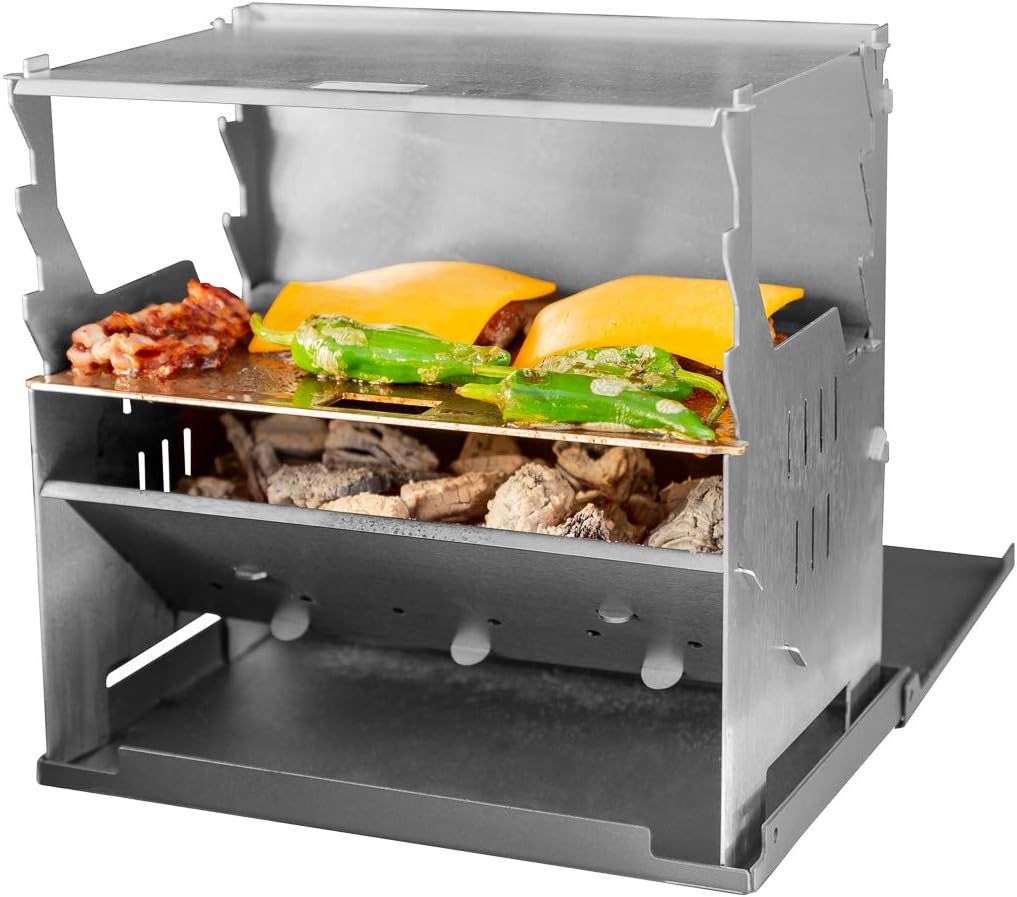 FENNEK Plancha Platte | Zubehör für den mobilen und steckbaren Holzkohle-Grill aus Edelstahl für Cam