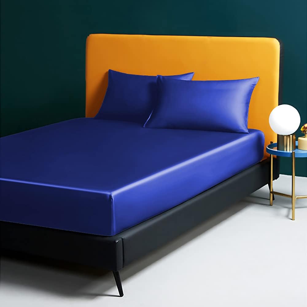 OLESILK Seide Kissenbezug Kissenhülle Haar- und Hautpflege mit Reissverschluss 16 Momme 1 Stück Blau