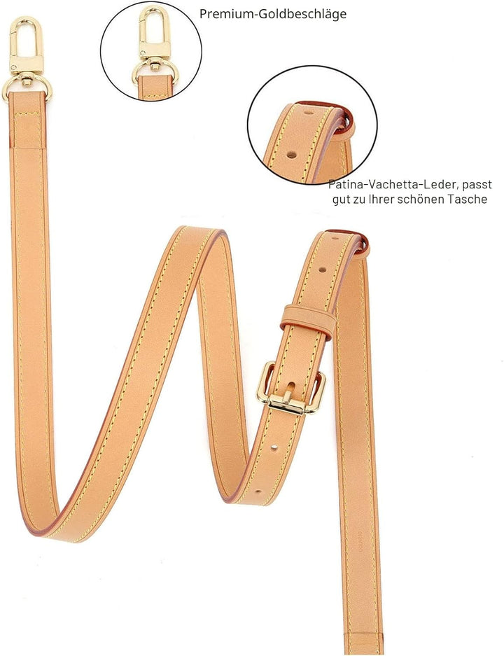 Senral Vachetta Schulterriemen Speedy Ersatzgurt 41-50" Schulterriemen für Taschen Alma Neverfull Né