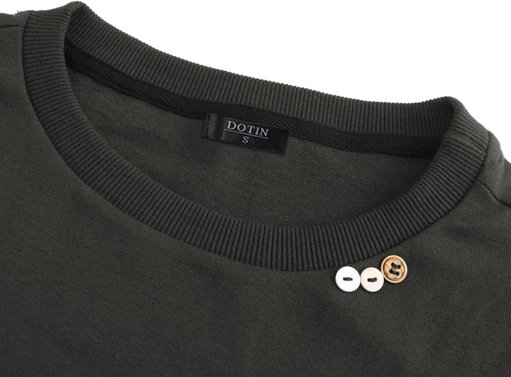 DOTIN Damen Sweatkleid Langarm Sweatshirt Pulloverkleid Herbst Hoodie Kleider Lässiges Jumper Tops S
