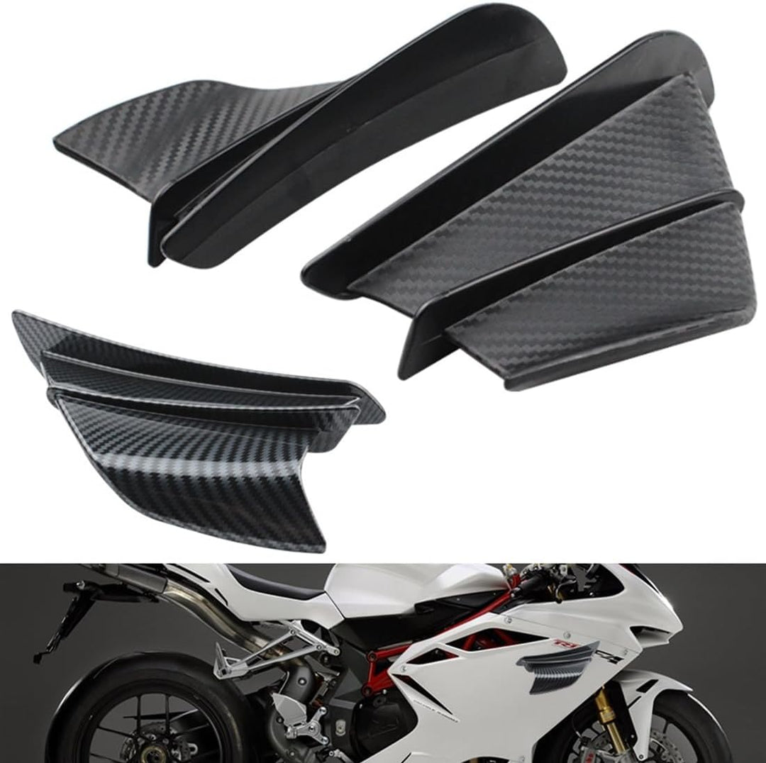 Motorcycle Front Aerodynamic Winglets Carbon Fibre Windscreen Trim Motorcycle Spoiler Plastic Fairin