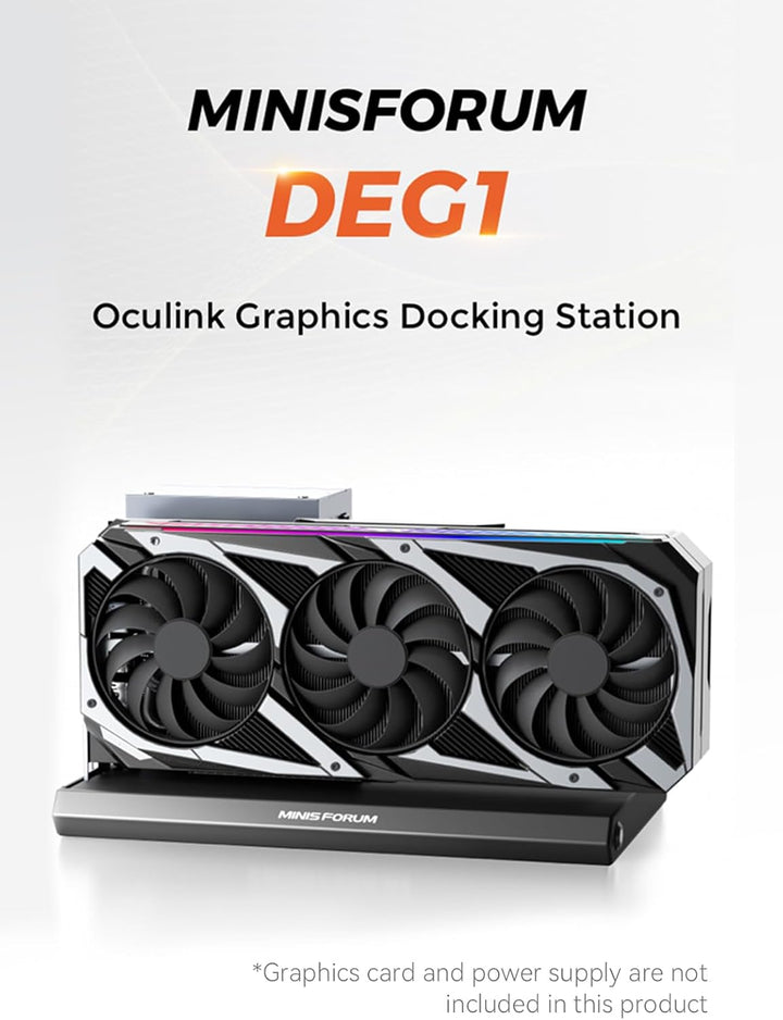 MINIS FORUM DEG1 Externes Grafikkartendock, OCUlink, PCIEx16 (PCIE4.0x4), Force Power On-Taste, unte