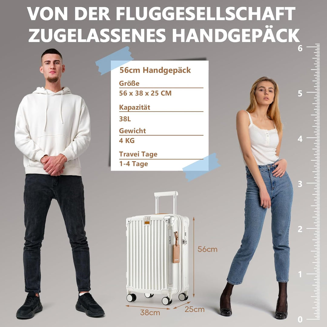 Joyway Koffer Trolley Reisekoffer von ABS Hartschalen Trolley mit Getränkehalter und 4 Rollen TSA Sc