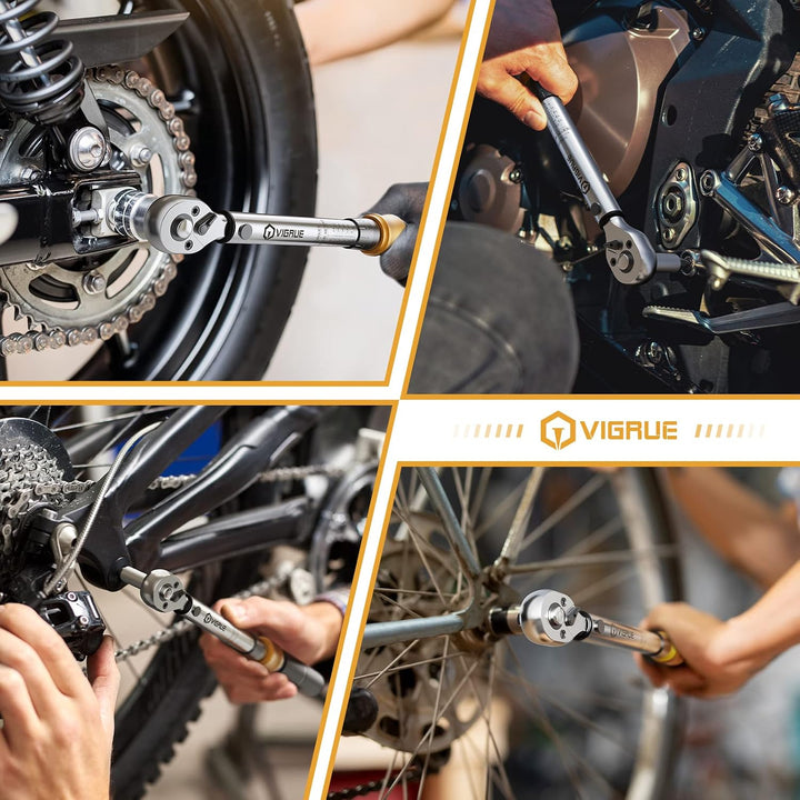 Drehmomentschlüssel Fahrrad,VIGRUE 1/4 Zoll Drehmomentschlüssel 5-25 Nm ±4% Fehlergenauigkeit mit Ve