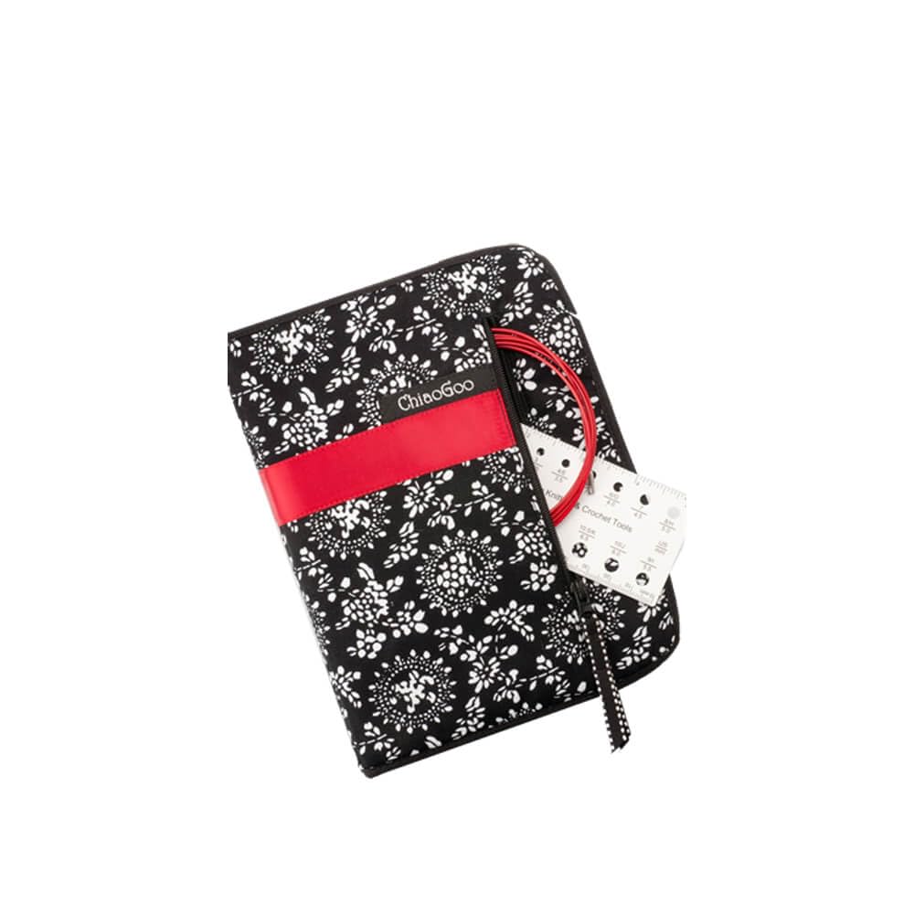 CHIAOGOO Nadelset auswechselbare Nadelspitzen Twist RED LACE Edelstahl Small, Black, S Single, Singl