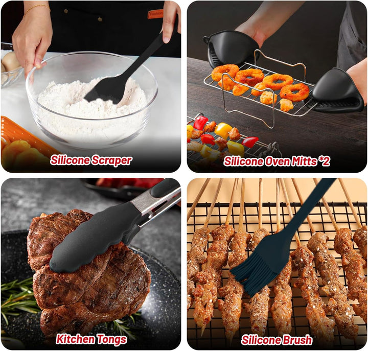 Tefal Heissluftfritteuse Zubehör - Airfryer Zubehör für Tefal EY9018 Dual Easy Fry 8,3 L | EY942B Du