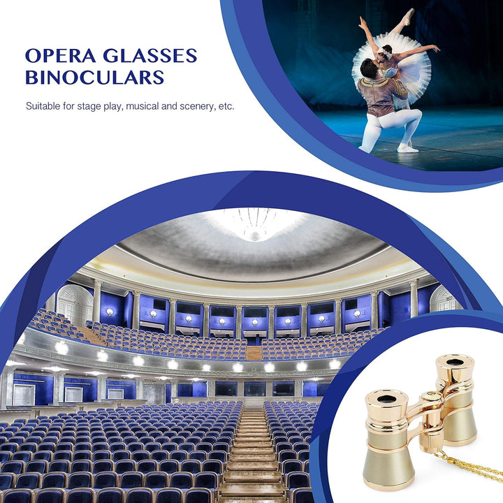 Aomekie 3x25 Opernglas Theaterglas Mini Klein Kompakt Feldstecher Fernglas mit Kette für Theater Kon