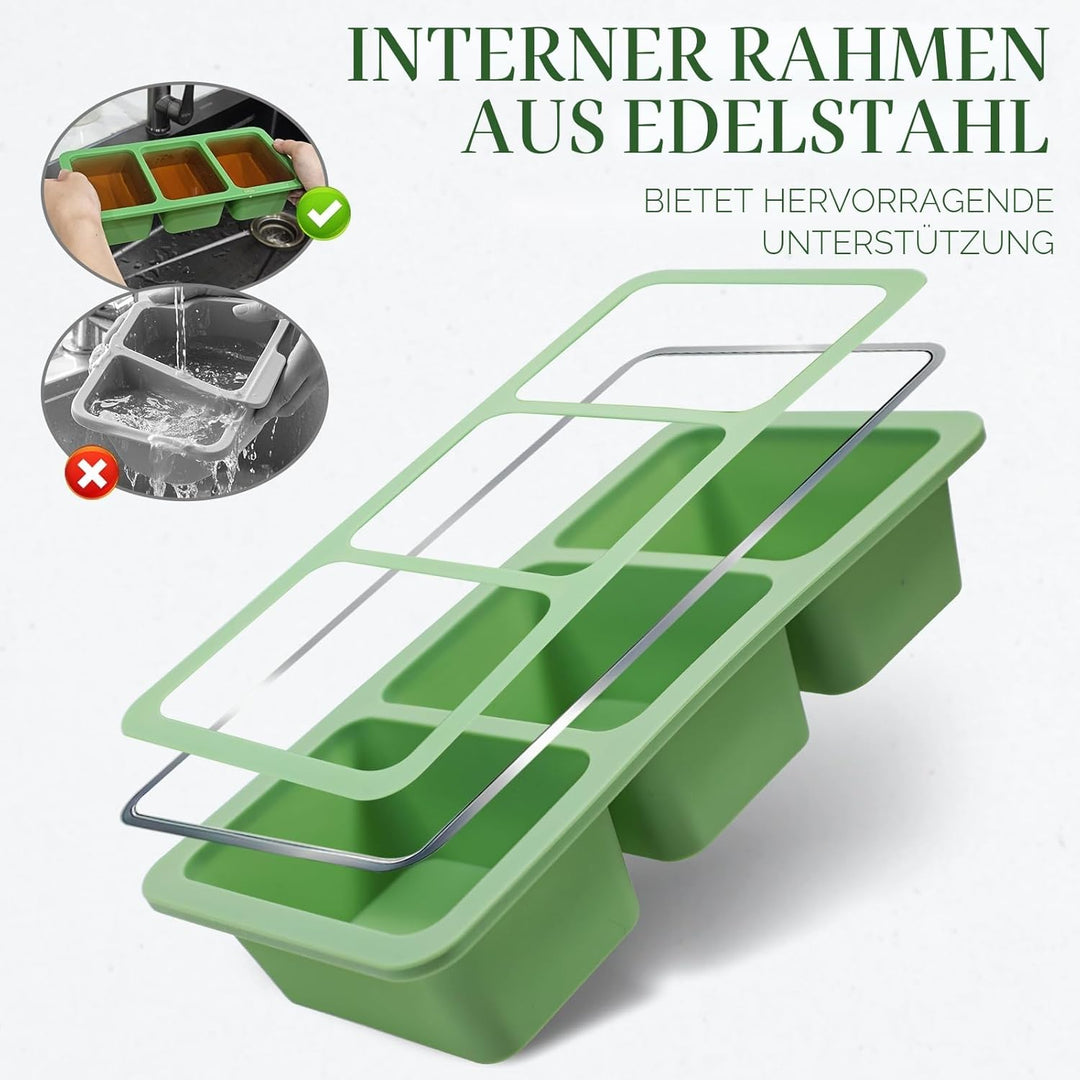 Kamehame Suppen Einfrieren Behälter Silikon 250ml 2 Stück Silikon Gefrierform mit Deckel Super Cube