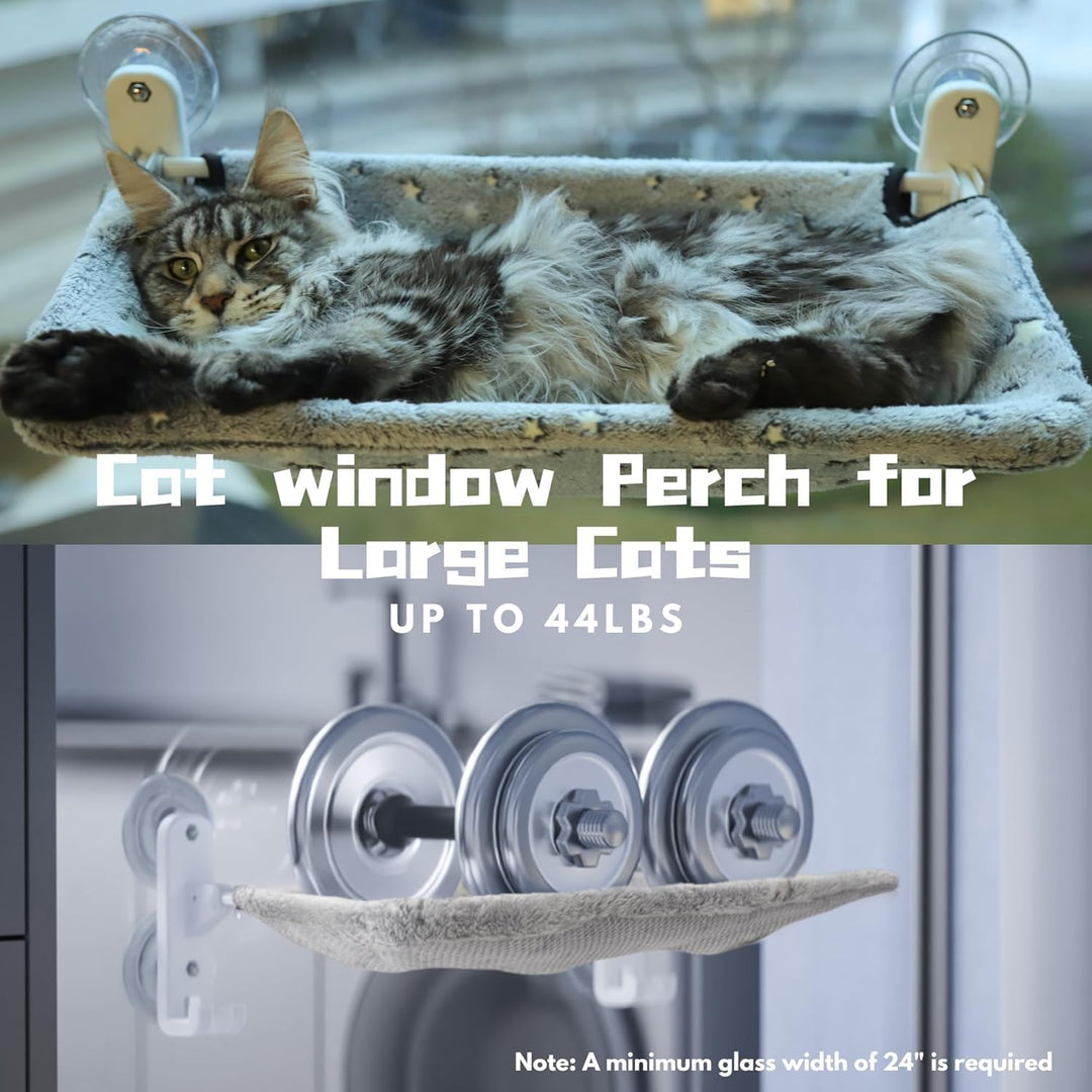 Kabelloser Katzensitz am Fenster f¨¹r gro?e Katzen, Leuchtender Katzensack am Fenster mit Haken-Desi