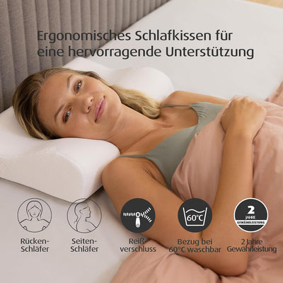 TEMPUR Original Schlafkissen Memory Foam, ergonomisches Nackenstützkissen für Seiten- und Rückenschl