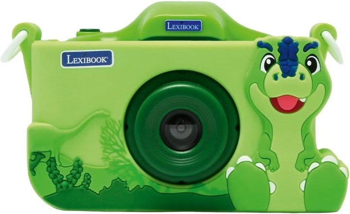 Lexibook, Dinosaurier, 4-in-1-Kamera für Kinder mit Schutz, Foto-, Video-, MP3- und Spielfunktionen,