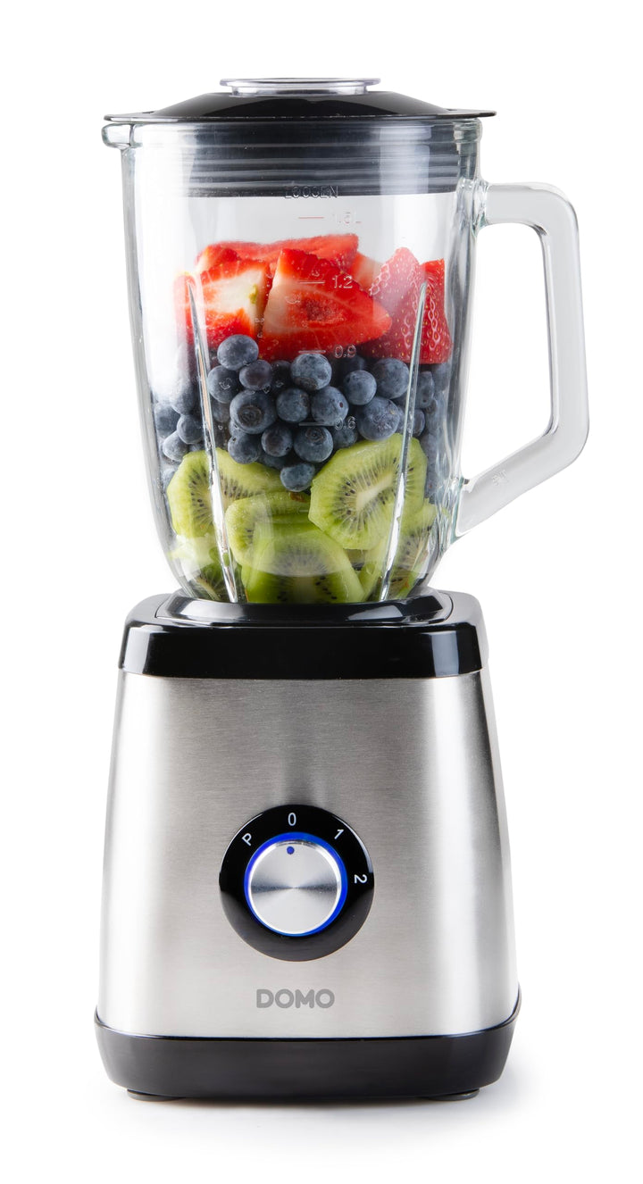 DOMO DO1133BL Standmixer Edelstahl - Geeignet zum Mixen, Blenden, Zerkleinern und Eis crushen - Puls