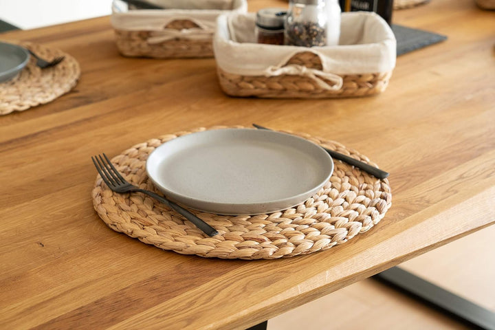 Decorasian Platzset aus Seegras - Wasserhyazinthe, 12er Set Tischset abwischbar 35cm Tischuntersetze